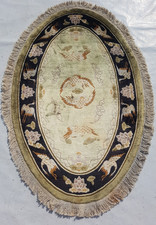 Vintage Tibet Peking Handarbeit Seide Vögel Mehrfarbig Wollteppich Carpet 120x77 cm