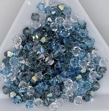 Lot Of 237 Swarovski 4mm Round Faceted Crystal Beads Mix Jewelry Beading