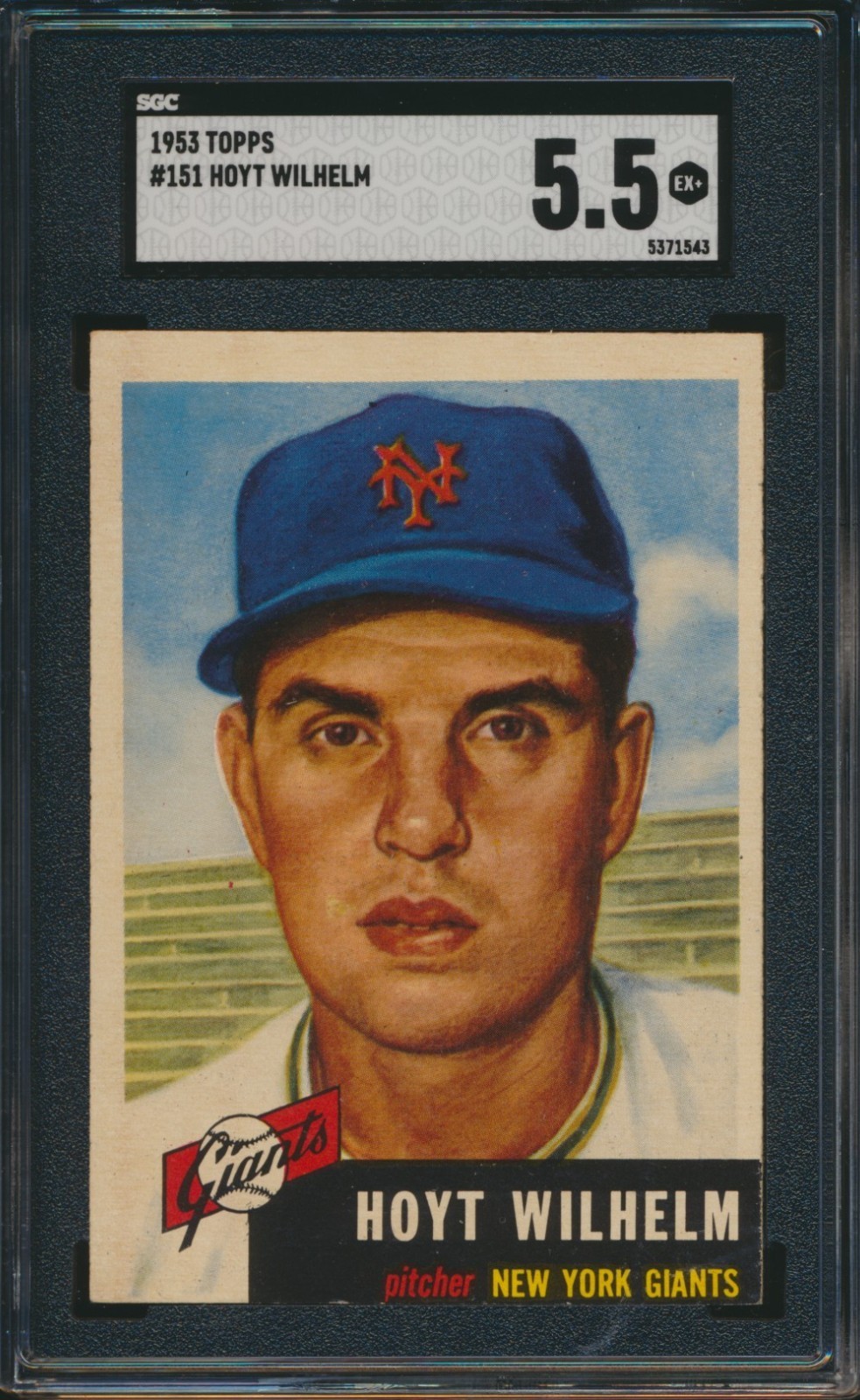 1953 TOPPS BASEBALL #151 HOYT WILHELM SP SGC 5.5 EX+ HOF