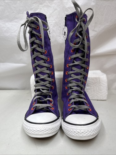 Converse Chuck Taylor All Star Extra High Tops, Youth Sz 3 Purple New Of Box - Picture 4 of 7