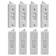 Window Latch Locks Replacement Parts Plastic Spring Loaded Tilt 8 PCS White