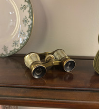 Antique Opera Glasses Brass and Mother of Pearl Binoculars