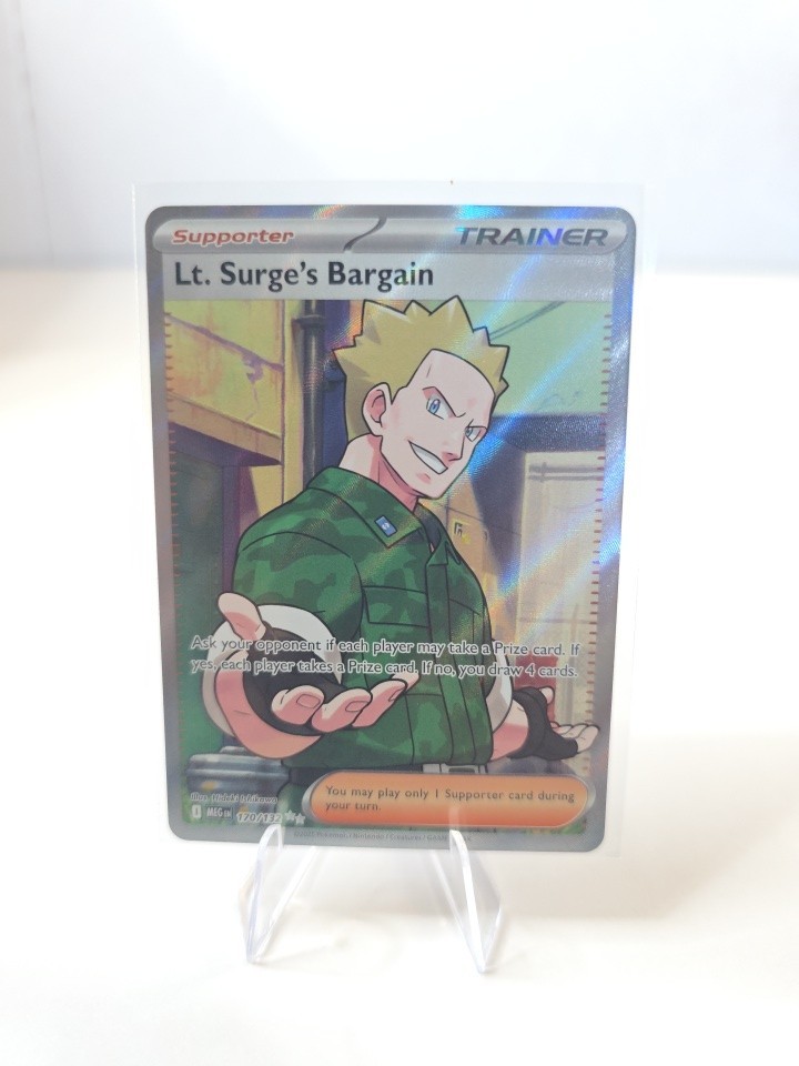 Pokémon TCG Lt. Surge's Bargain Full Art Holo Rare 170/132 Mega Evolutions NM