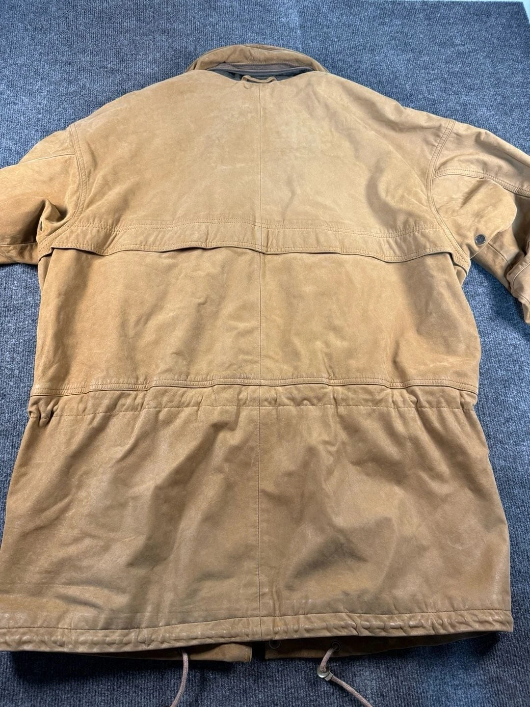 Vintage Timberland Leather Jacket Size L Brown Utility Field Coat - product detail image 7