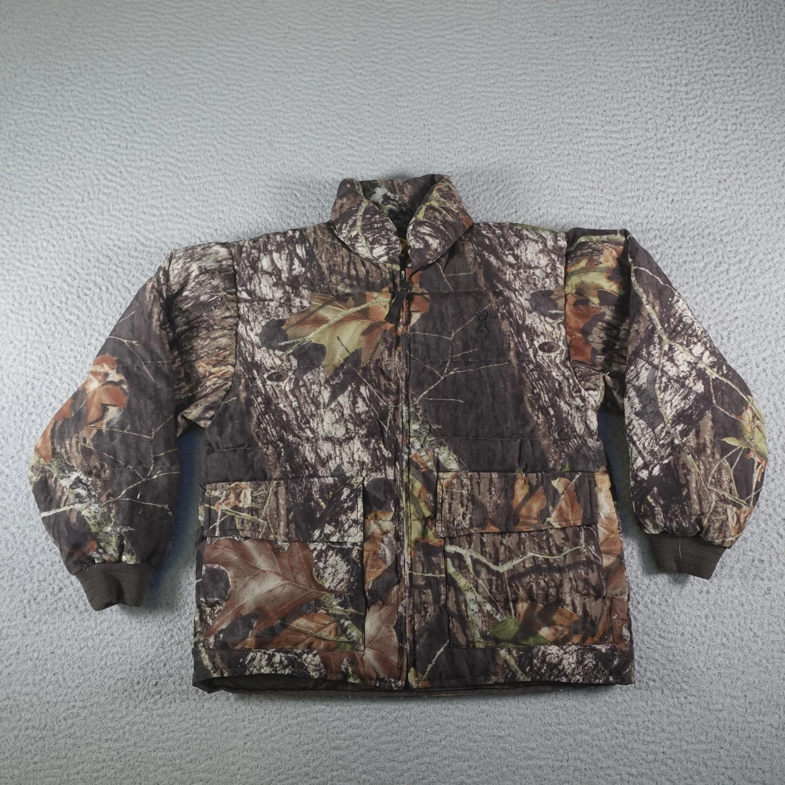 Browning Camo Puffer Jacket Youth Small Brown Down Insulated Hunting Warm Nature