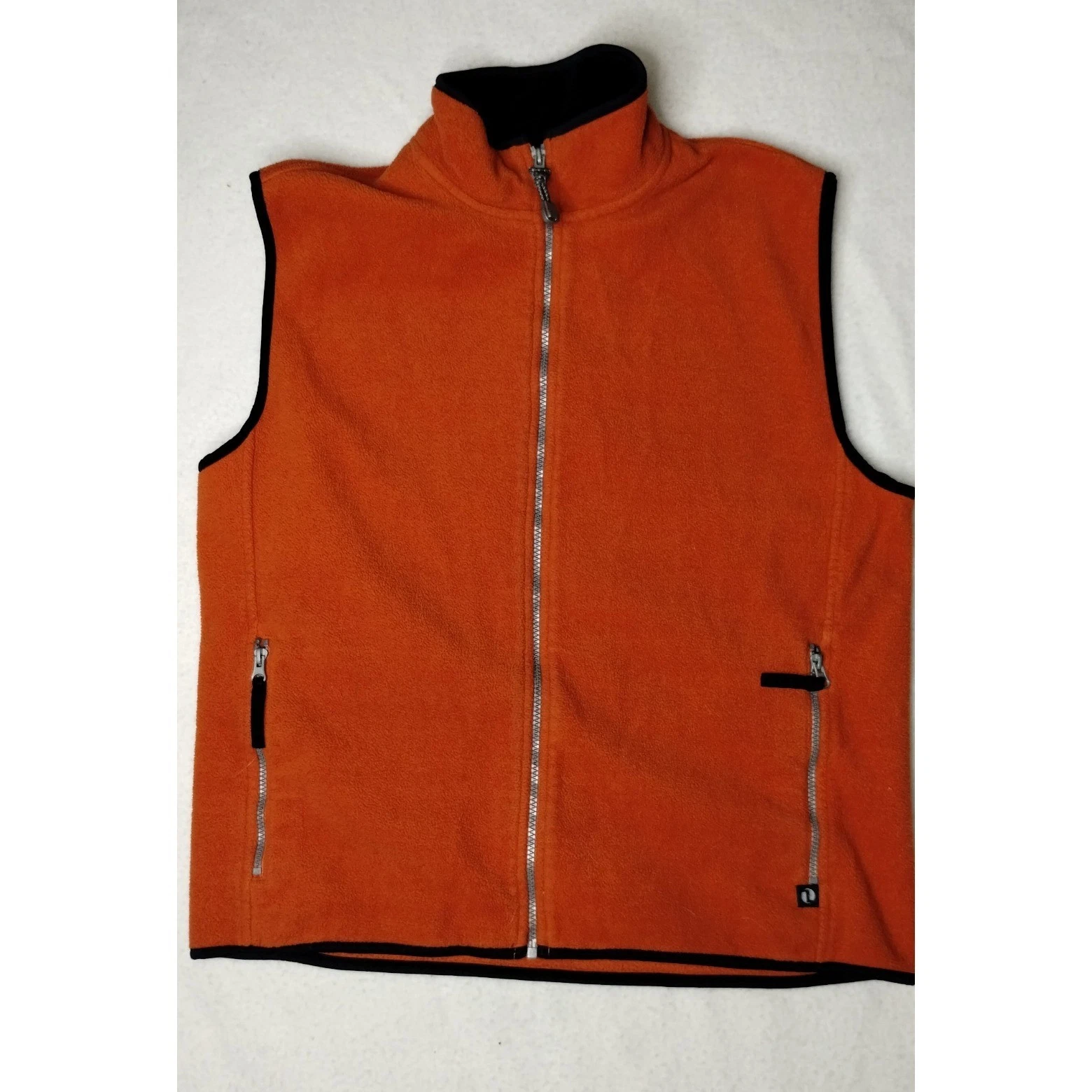 IZOD PerformX Fleece Vest Full Zip Pockets Sleeveless Orange Men's L Hiking