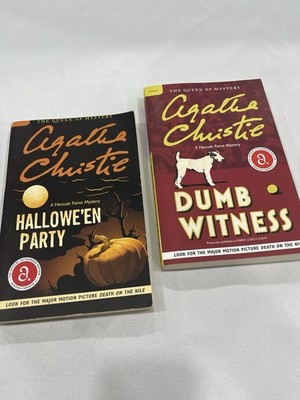 Agatha Christie Hercule Poirot Mystery PB Lot Hallowe'en Party & Dumb Witness