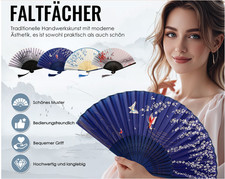 4 St&uuml;Ck Faltbare F&auml;Cher Handf&auml;Cher, Chinesische F&auml;Cher Taschenf&auml;Cher, Tragbarer