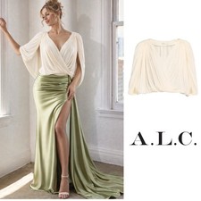 NEW A.L.C. Vivian Draped Cape-Sleeve Blouse Size XL