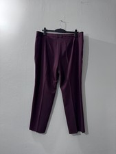 M&S Collection Burgundy/Berry-Colored Tailored Slim Or Straight-Leg Trouser Uk20