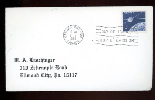 Canada-1966- FDC-Alouette II-space satellite