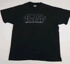 Vintage 90s Yukon Jack Black Jack 100 Proof Promo Print T Shirt USA Made Liquor 