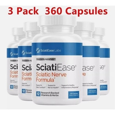 New SciatiEase Labs Formula Dietary Supplement 120 Capsules 3 Pack