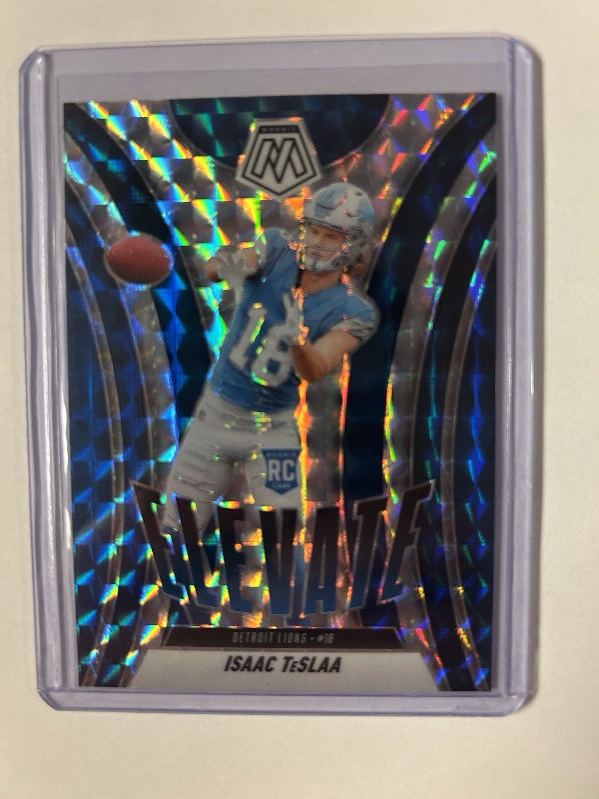 Isaac TeSlaa 2025 Panini Mosaic Elevate Rookie #8 Silver Mosaic Prizm Lions Rc