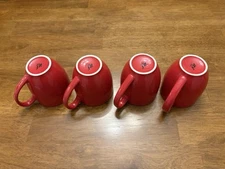 Amazing ITI Coffee / Tea Cup Mug Set Of 4 Scarlet Red