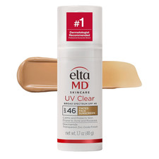 UV Clear Tinted Face Sunscreen SPF 46, Oil Free Sunscreen for Sensitive Skin wit