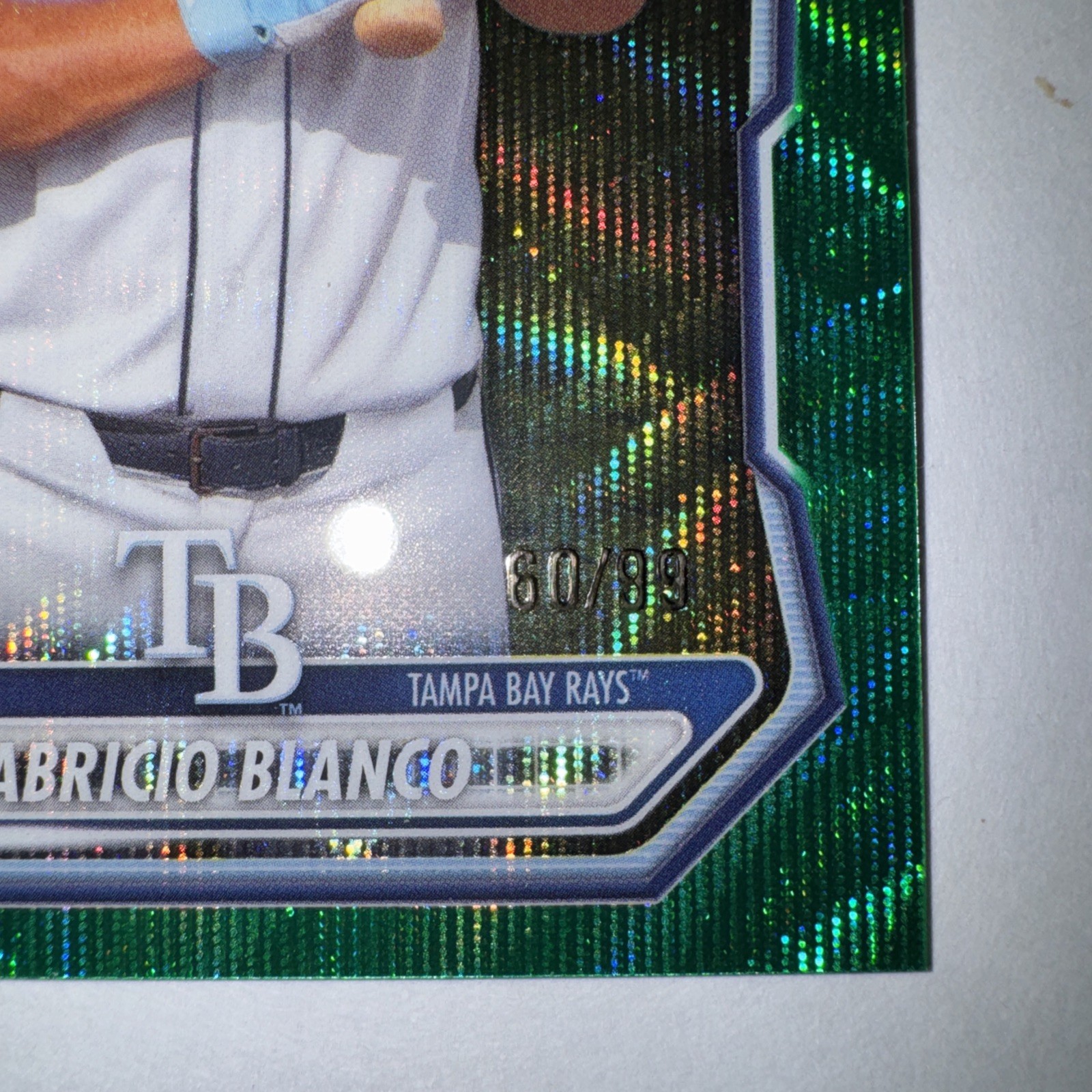 2026 Bowman Chrome Fabricio Blanco 1st Bowman Green Wave Refractor /99 Rays view 5