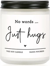 Sympathy Gifts for Loss of Loved One-No Words Just Hugs Lavender Scented Candle,