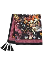 DG2 by Diane Gilman Women's Celestial Printed Scarf Black Butterfly