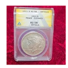 1921 Peace Dollar ANACS AU 58 Details Cleaned Silver Philadelphia KM#150
