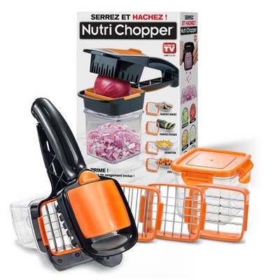 Nutrichopper Vegetable Chopper with 1 Pack Original, Stainless Steel