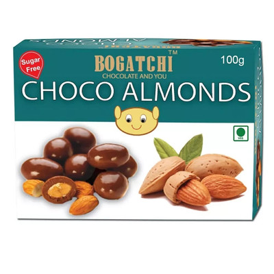 BOGATCHI Sugar Free Chocolate Coated Almonds, 100g Free Shipping World Wide
