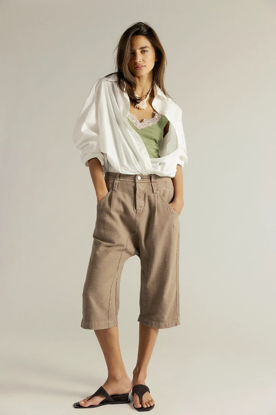 Free People We The Free Maven Crop Harem Pants US 6 Women's Mid-Rise Pant 46331