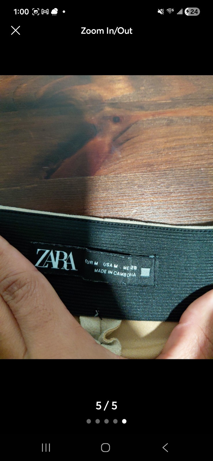 ZARA Women's Beige Solid Flat Front Plain Pattern… - image 5