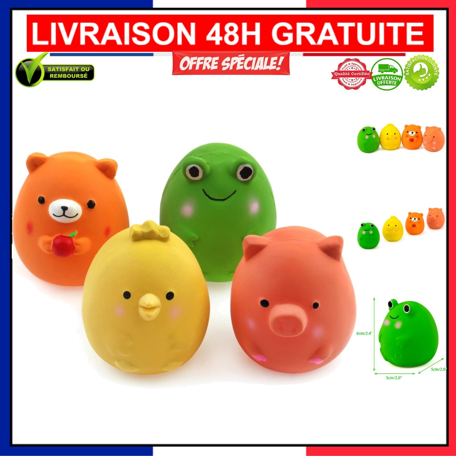 Jouets couinants en latex Chiwava pour chien de petite taille
