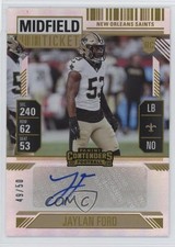 2024 Panini Contenders Rookie Midfield Ticket 49/50 Jaylan Ford #209 Auto zi1