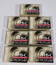 7 Maxell Camcorder Blank Video Tapes Cassettes VHS-C TC-30 HXG Gold High Grade