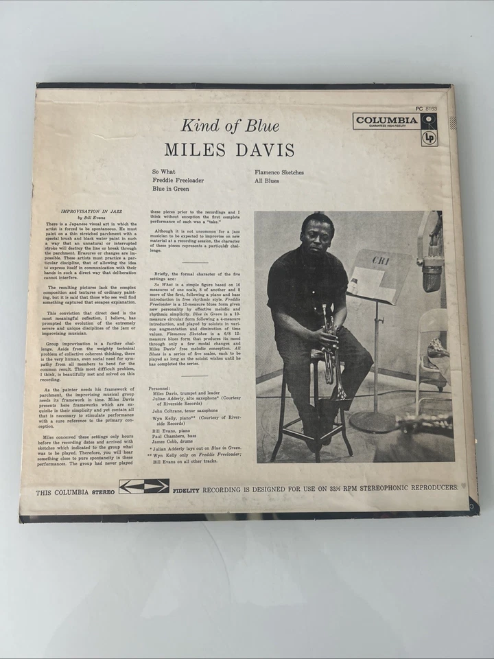 1977 MILES DAVIS U.S. LP Kind Of Blue COLUMBIA PC 8163 Stereo REISSUE - Image 2 of 4