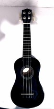 New Gloss Black Soprano Ukulele 21" Acoustic Guitar Instrument w/ 4 Strings