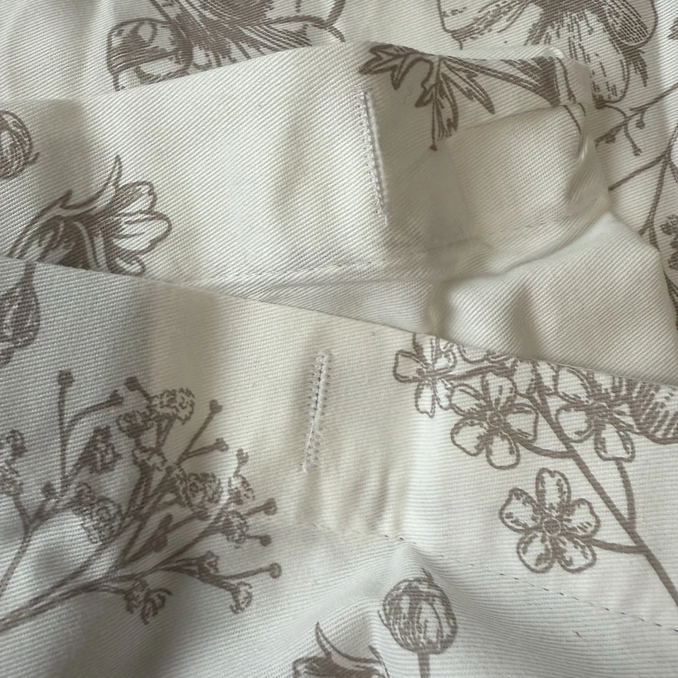 Cortina de Ducha Floral Hilo Común Blanco Beige Moderno Granja Minimalista Foto 4 de 4