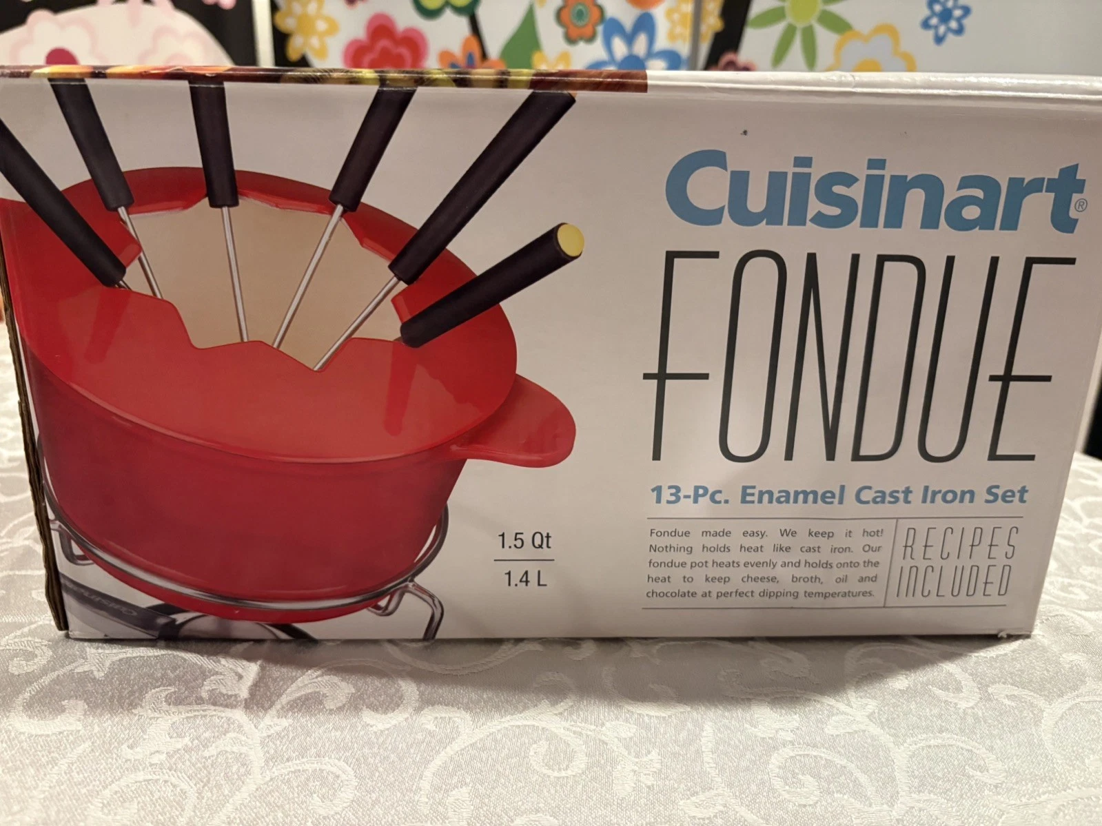 Cuisinart Red Enamel Cast Iron Fondue Set 13 Piece FP-115R
Opens in a new window or tab