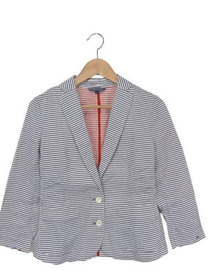 TOMMY HILFIGER Blazer court Dames Blazer T EU 36 blanc-bleu style décontracté - Photo 1/4