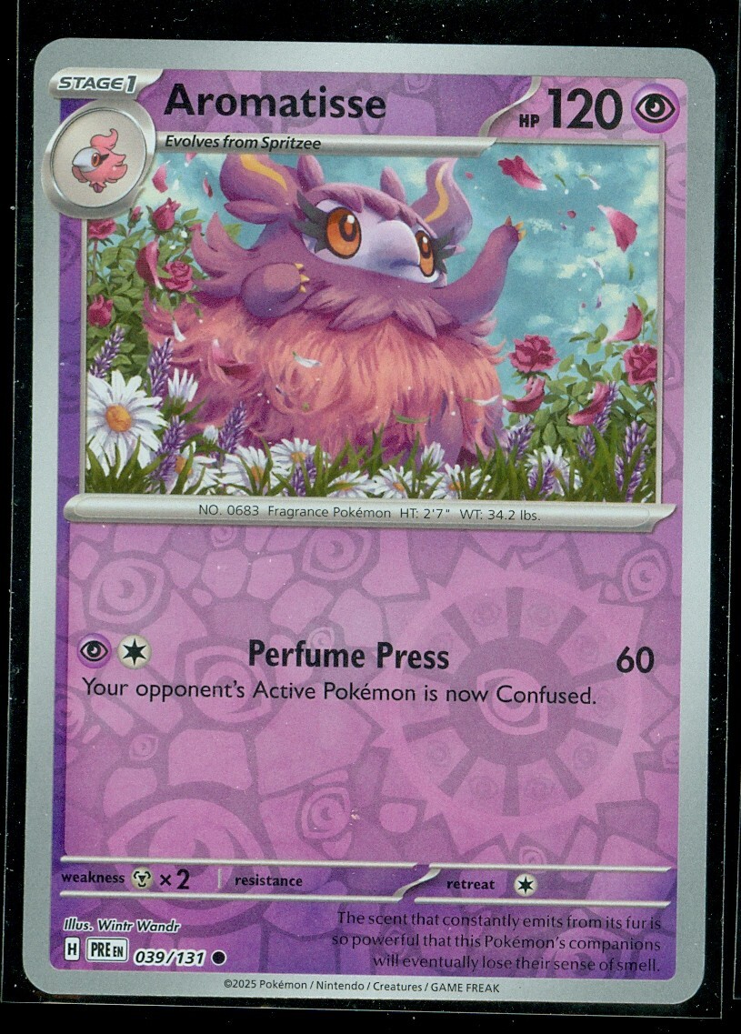 Pokemon AROMATISSE 039/131 Prismatic Evolutions Rev Holo - MINT
