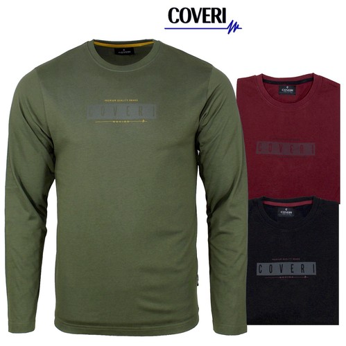 T Shirt manica lunga uomo COVERI MOVING 100% caldo cotone jersey M L XL XXL  3XL | eBay