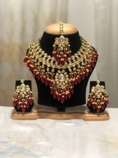Kundan back side full Meenakari  Necklace set with earrings and tikka