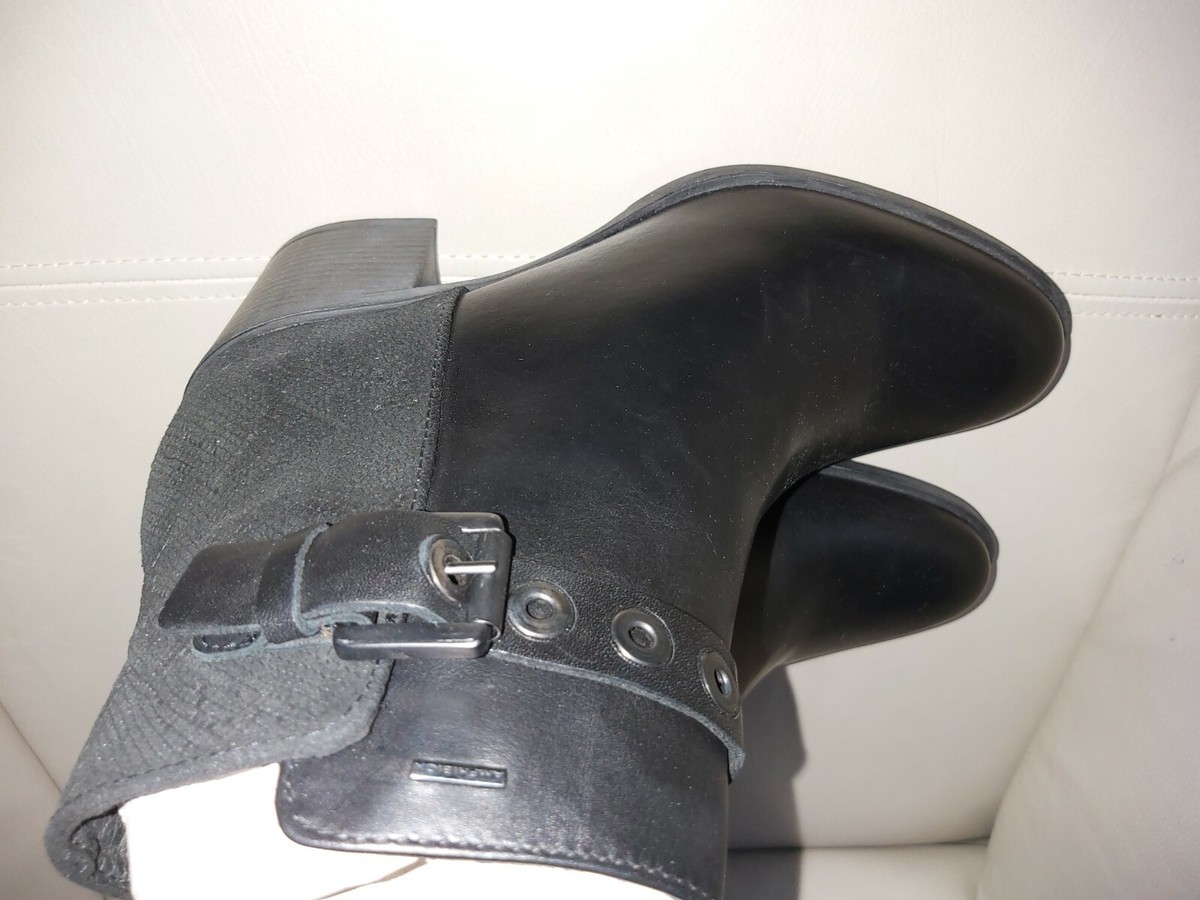 Bottes Geox Glynna Effet Serpent - Cuir Noir, Taille UK 4 - Neuf Avec Emballage