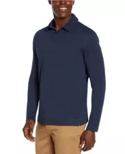 Banana Republic , Mens Long Sleeve Luxe Touch Performance Polo,  SIZE M  BLUE