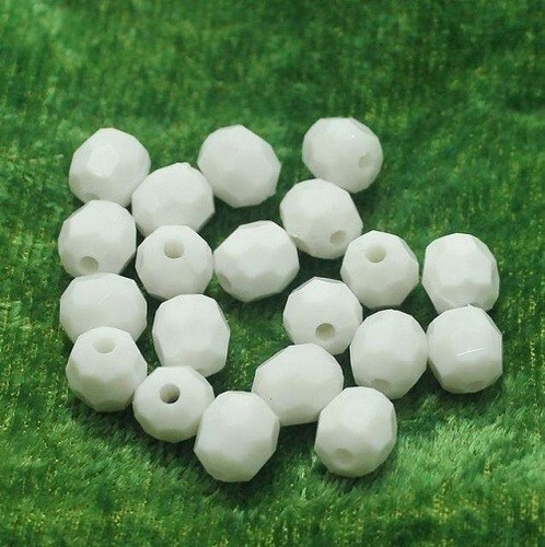 100 Gm Acrylic Assorted Beads White 10x8 mm - Picture 2 of 8