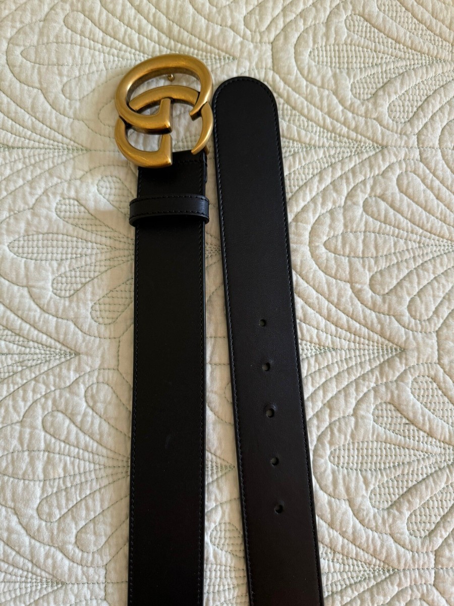 Gucci GG Marmont 2015 Re-Edition Wide Belt in Nero Black