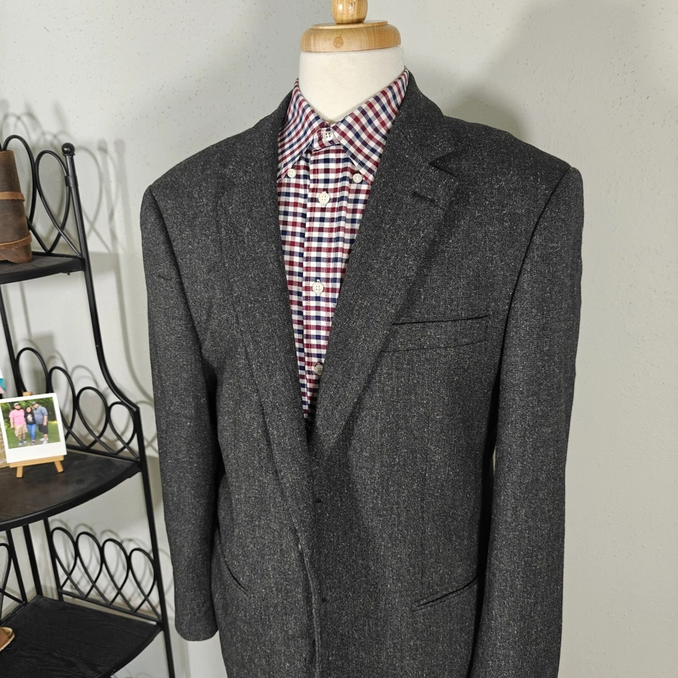 Abrigo Blazer Deportivo Andrew Fezza OARY Para Hombre Gris Franela Mezcla Poliéster 44R Foto 4 de 4