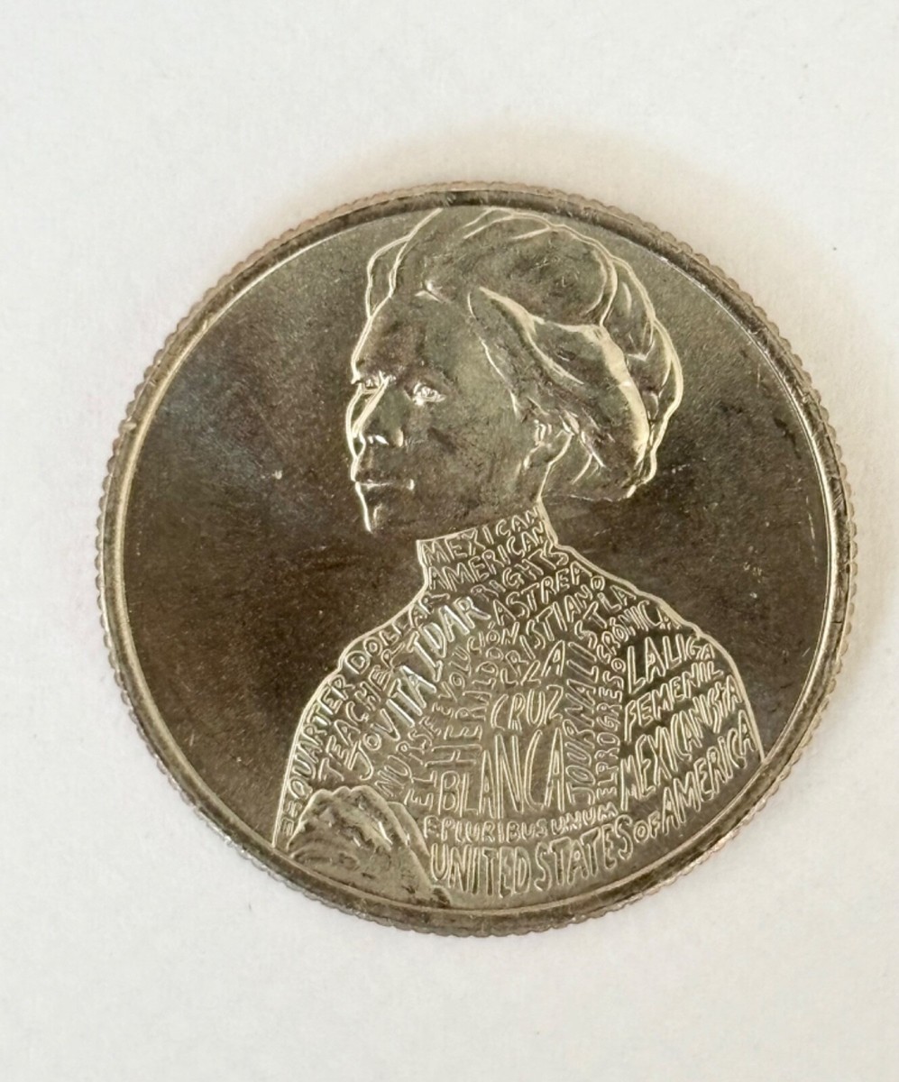 ❏希少【MY PROOF】Reason for My Justice RE:M. RARE ERROR QUARTER - Jovita Idar. Reads “In Cod We Trust