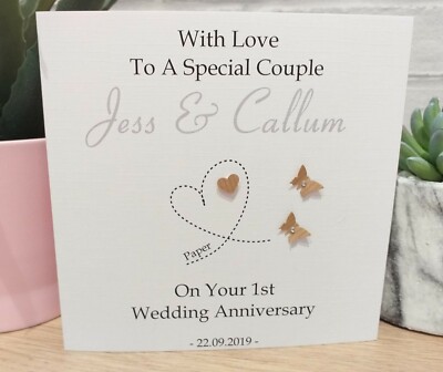 Celebrations Occasions Personalised 1st First Wedding Anniversary Card Paper Other Anniversary Pc007 Inpris Co