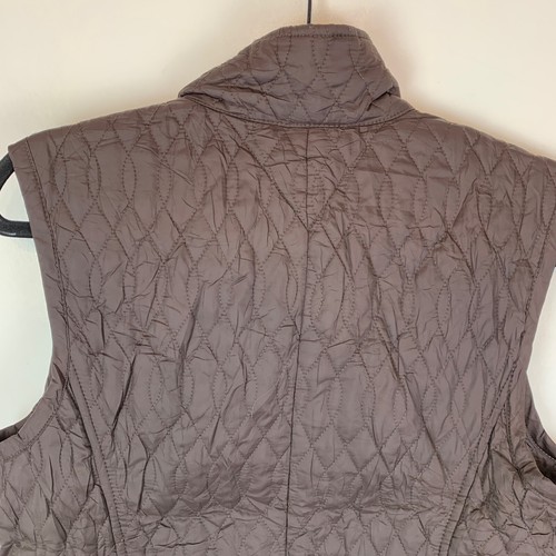 Tommy Hilfiger Brown Quilted Snap Waistcoat Vest Size Women's Large L - Picture 8 of 11