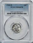 1944-D MERCURY DIME MS66FB PCGS Graded Mint State Silver Coin 5053 Bright Luster