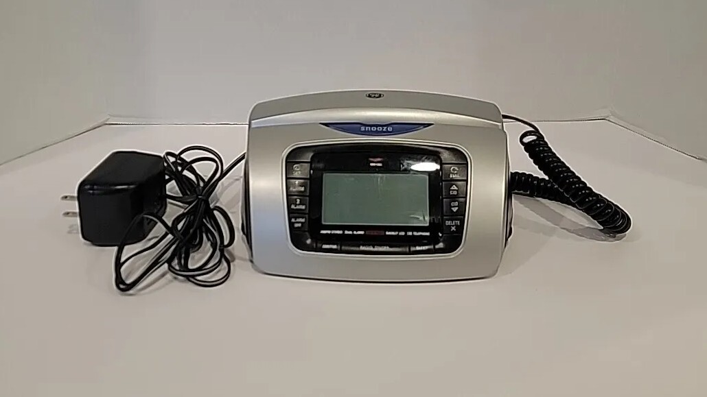 GE ATLINKS 29297GE3A Corded Bedroom Phone Clock AM/FM Alarm No