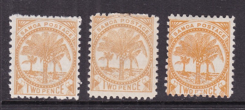 SAMOA ^^^^^1895  RARER  Palm Trees  perf  11    shades  CLASSICS  @x rum2491sa92